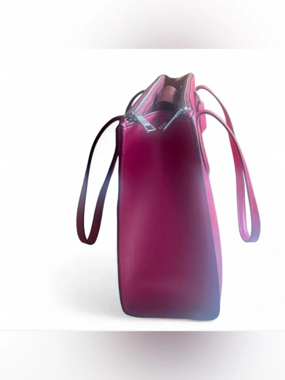 Coach Nina leather tote bag pink fuschia preppy luxury work